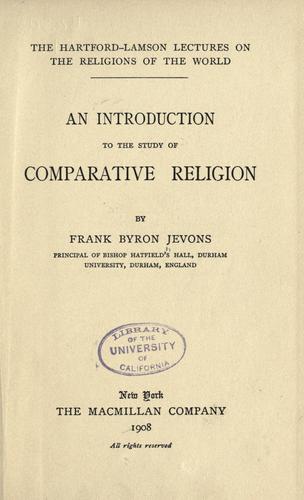 جلد کتاب An Introduction to the Study of Comparative Religion