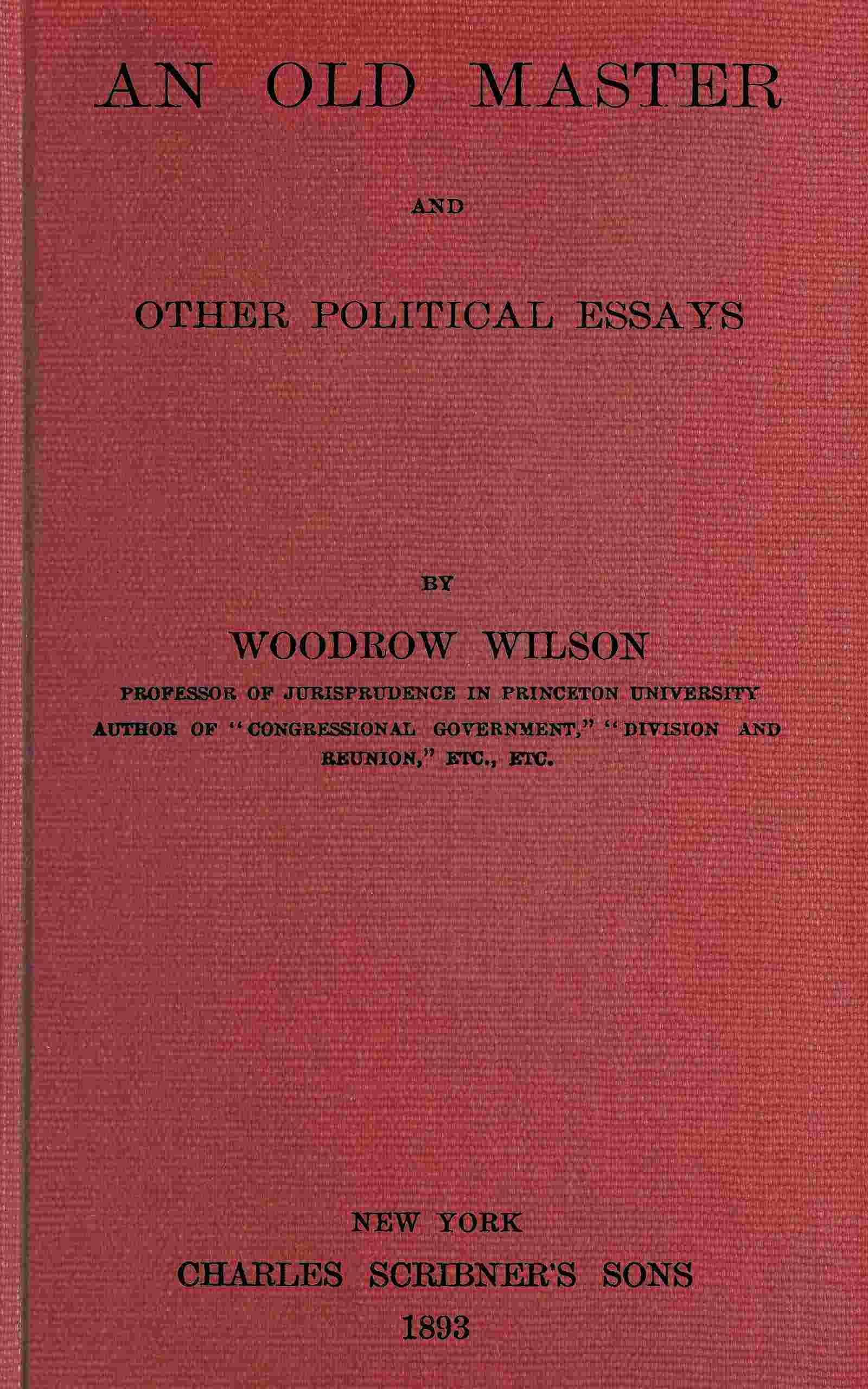 جلد کتاب An Old Master, and Other Political Essays