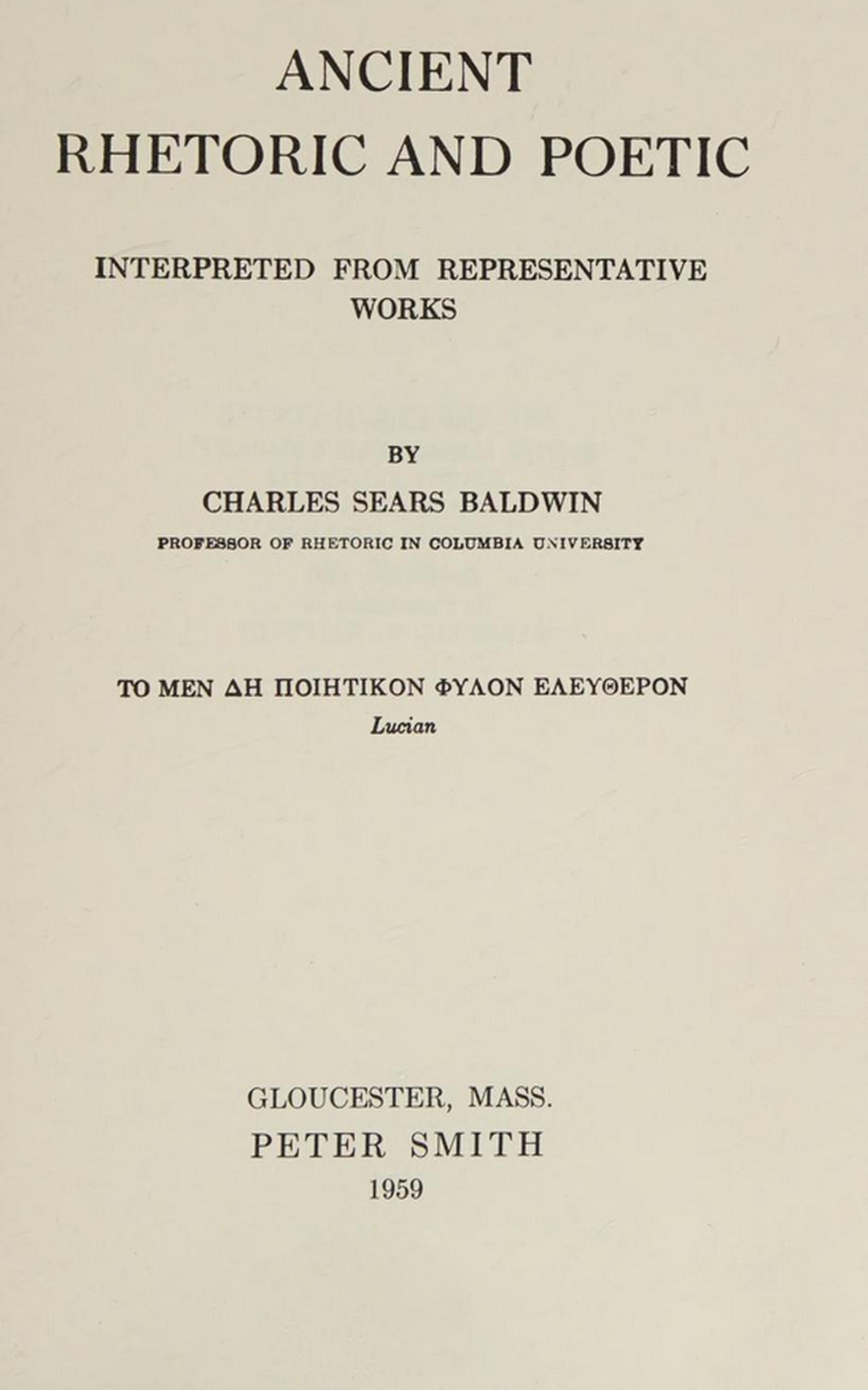 جلد کتاب Ancient Rhetoric and Poetic