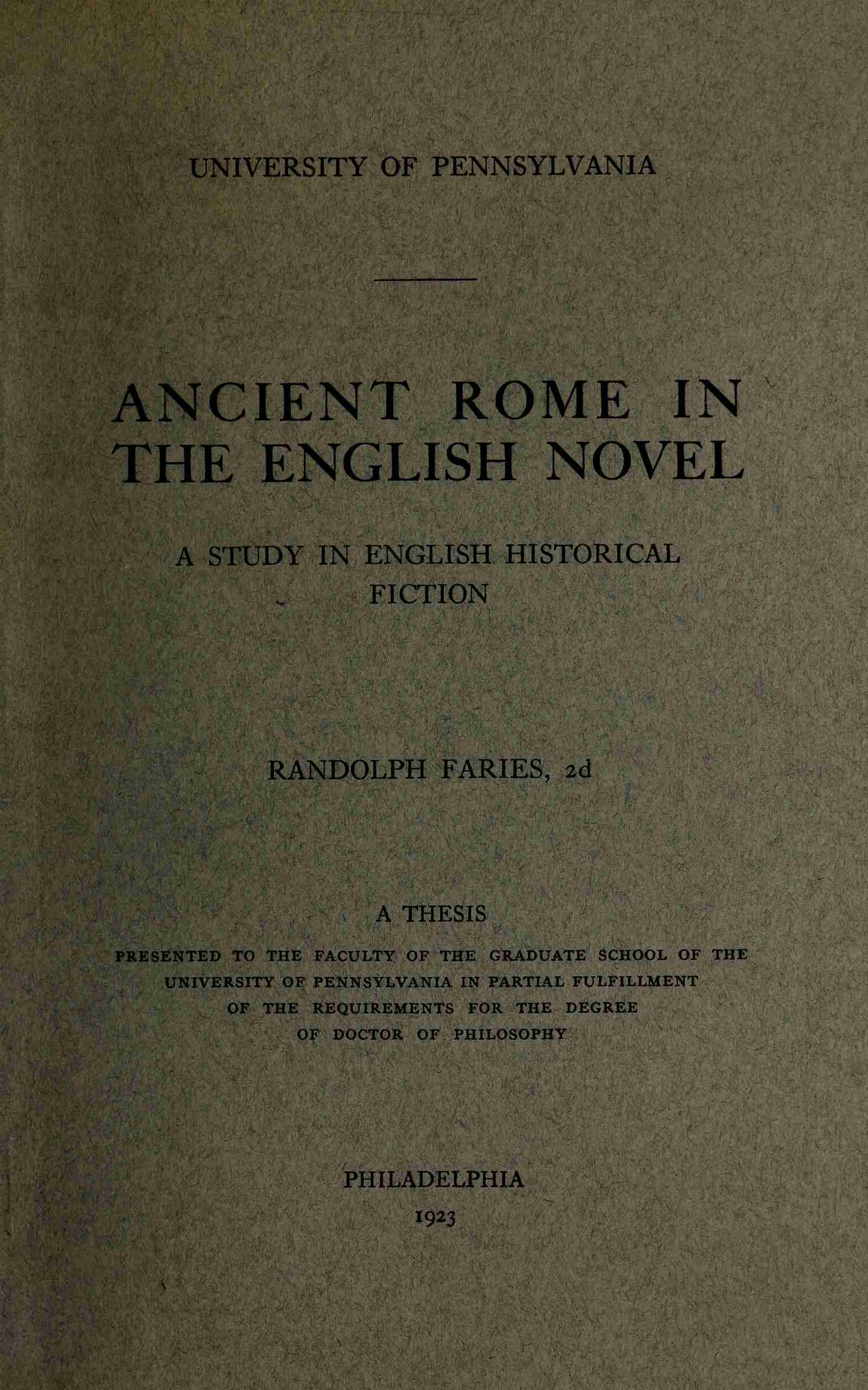 جلد کتاب Ancient Rome in the English Novel