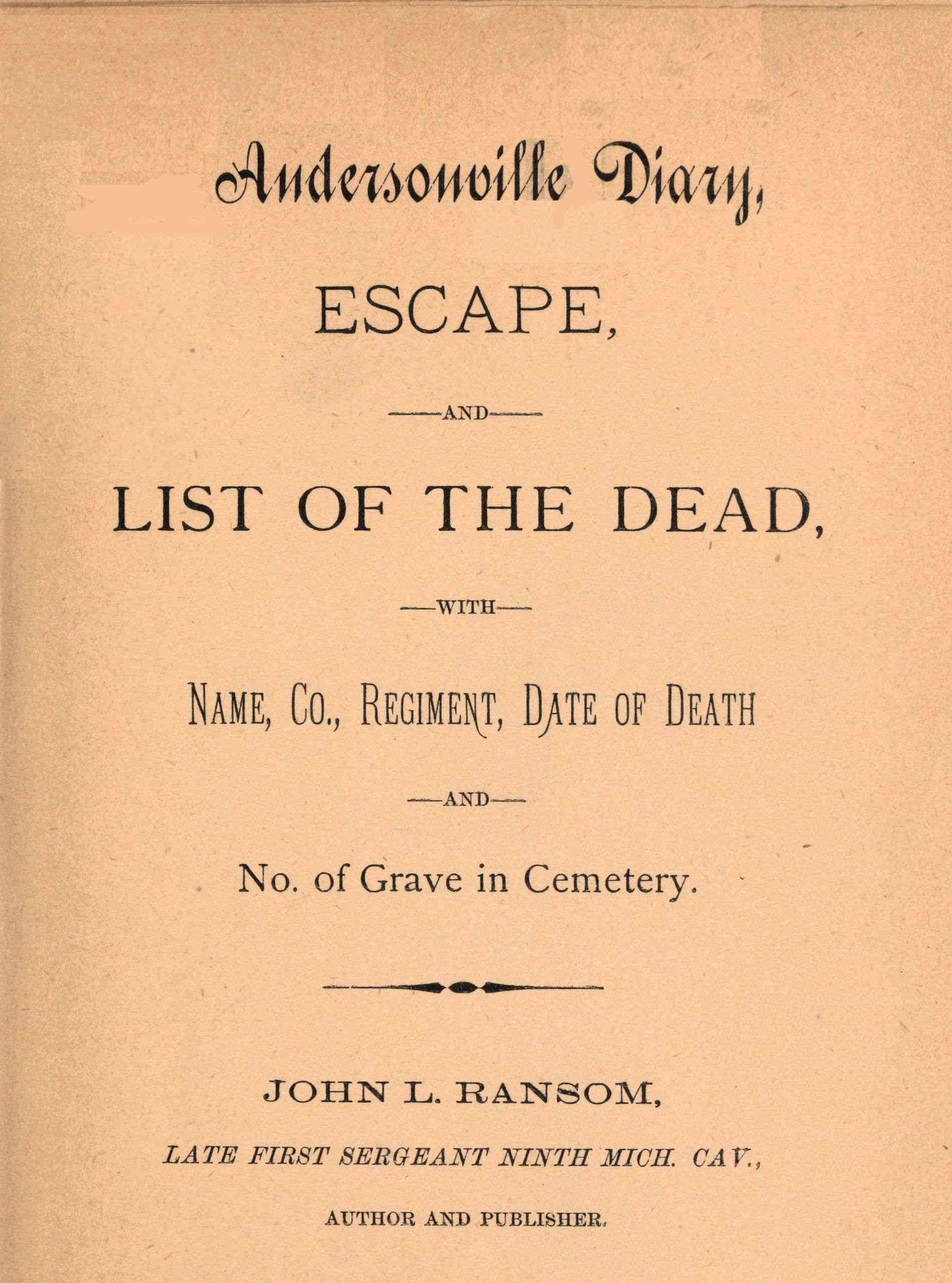 جلد کتاب Andersonville Diary