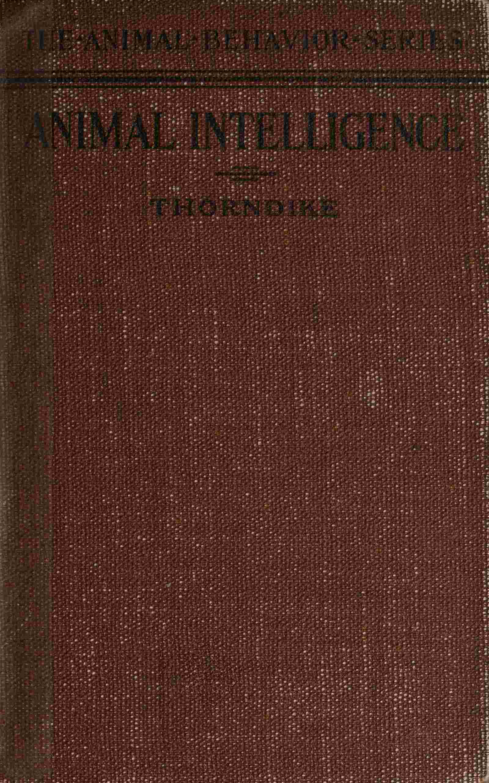 جلد کتاب Animal Intelligence: Experimental Studies