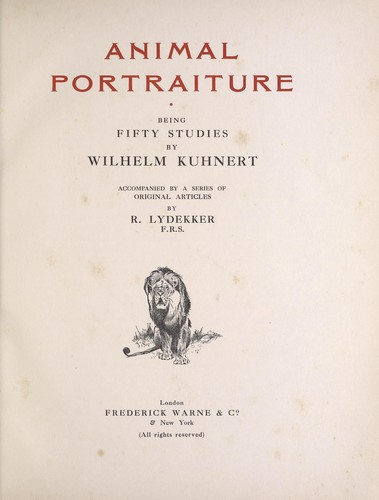 جلد کتاب Animal Portraiture