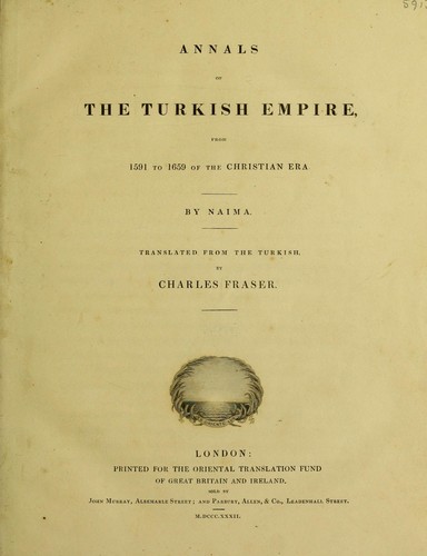 جلد کتاب Annals of the Turkish Empire, from 1591 to 1659