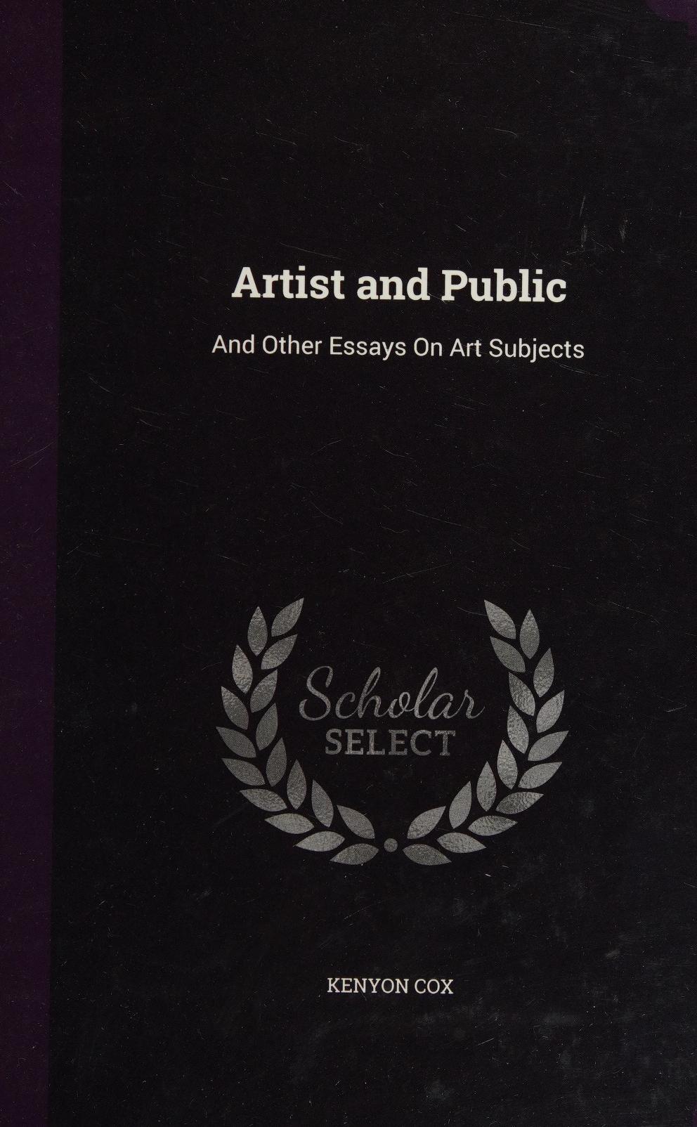 جلد کتاب Artist and Public, and Other Essays on Art Subjects
