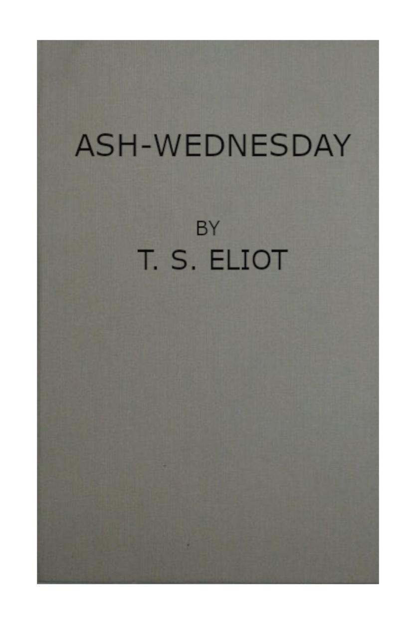 جلد کتاب Ash-Wednesday