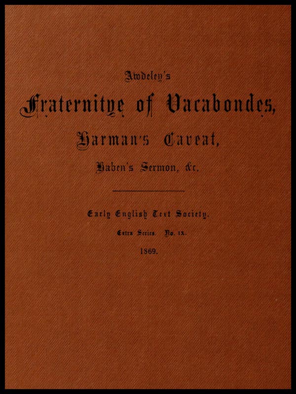جلد کتاب Awdeley's Fraternitye of Vacabondes