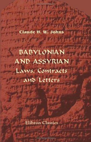 جلد کتاب Babylonian and Assyrian Laws, Contracts and Letters