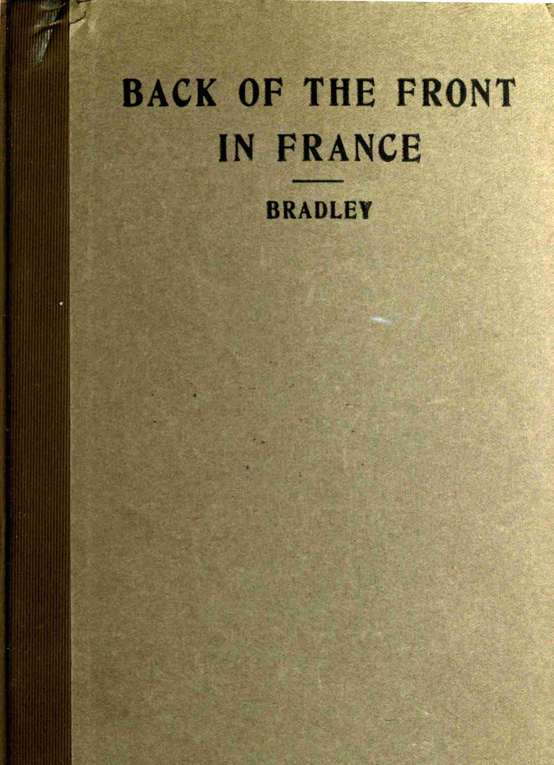 جلد کتاب Back of the Front in France