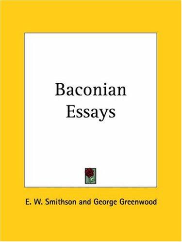 جلد کتاب Baconian Essays