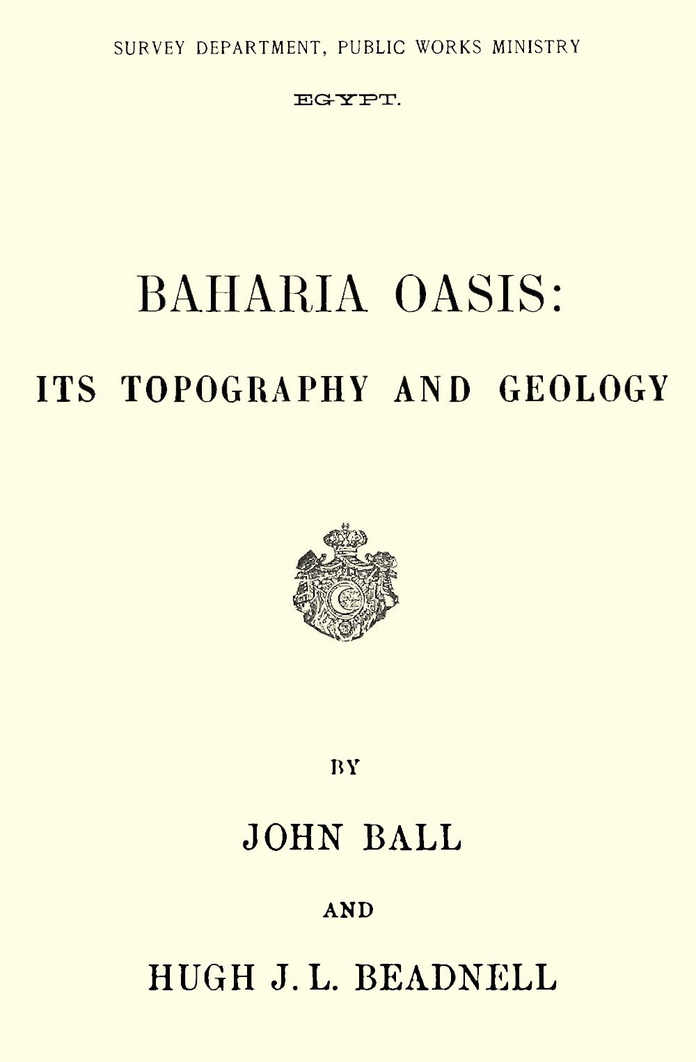 جلد کتاب Baharia Oasis: Its Topography and Geology