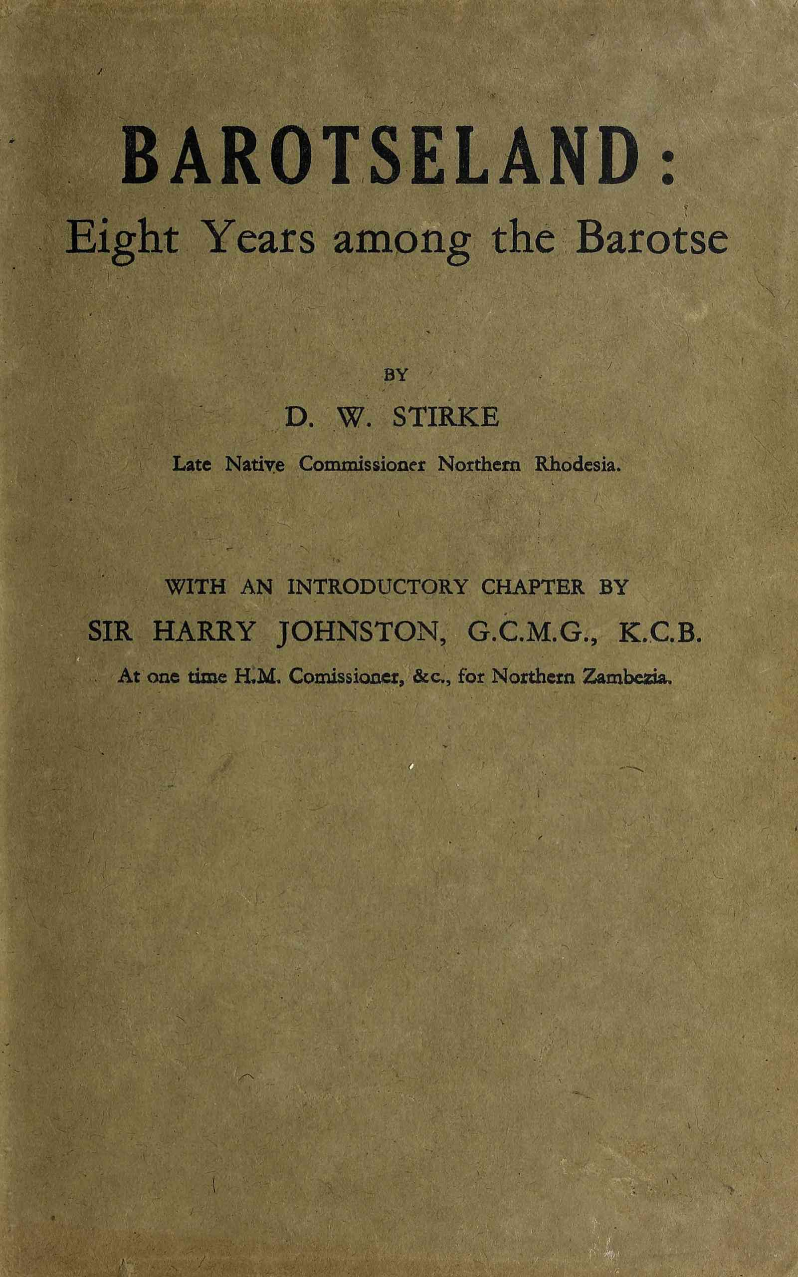 جلد کتاب Barotseland