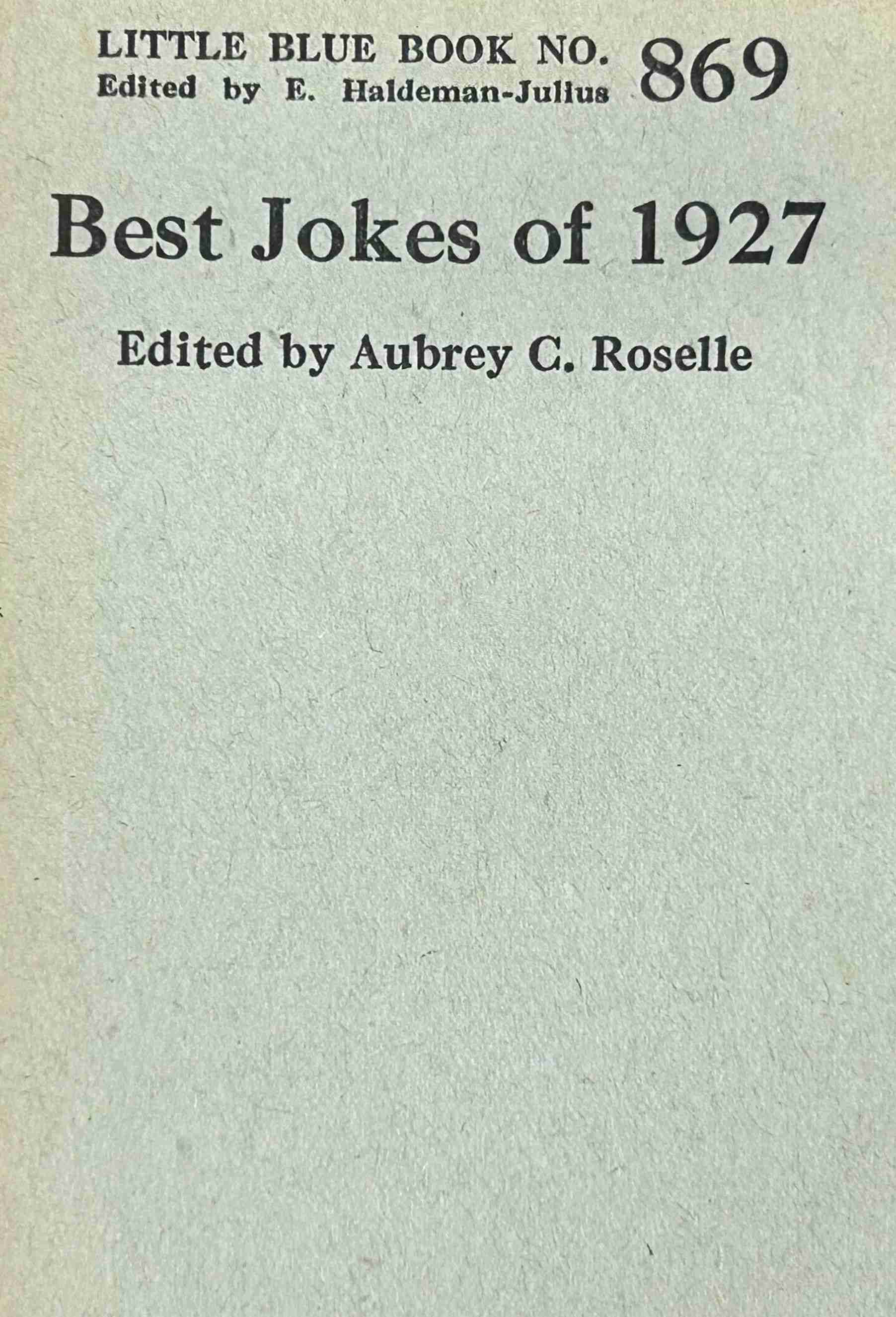 جلد کتاب Best Jokes of 1927