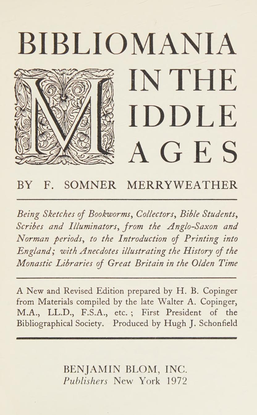 جلد کتاب Bibliomania in the Middle Ages