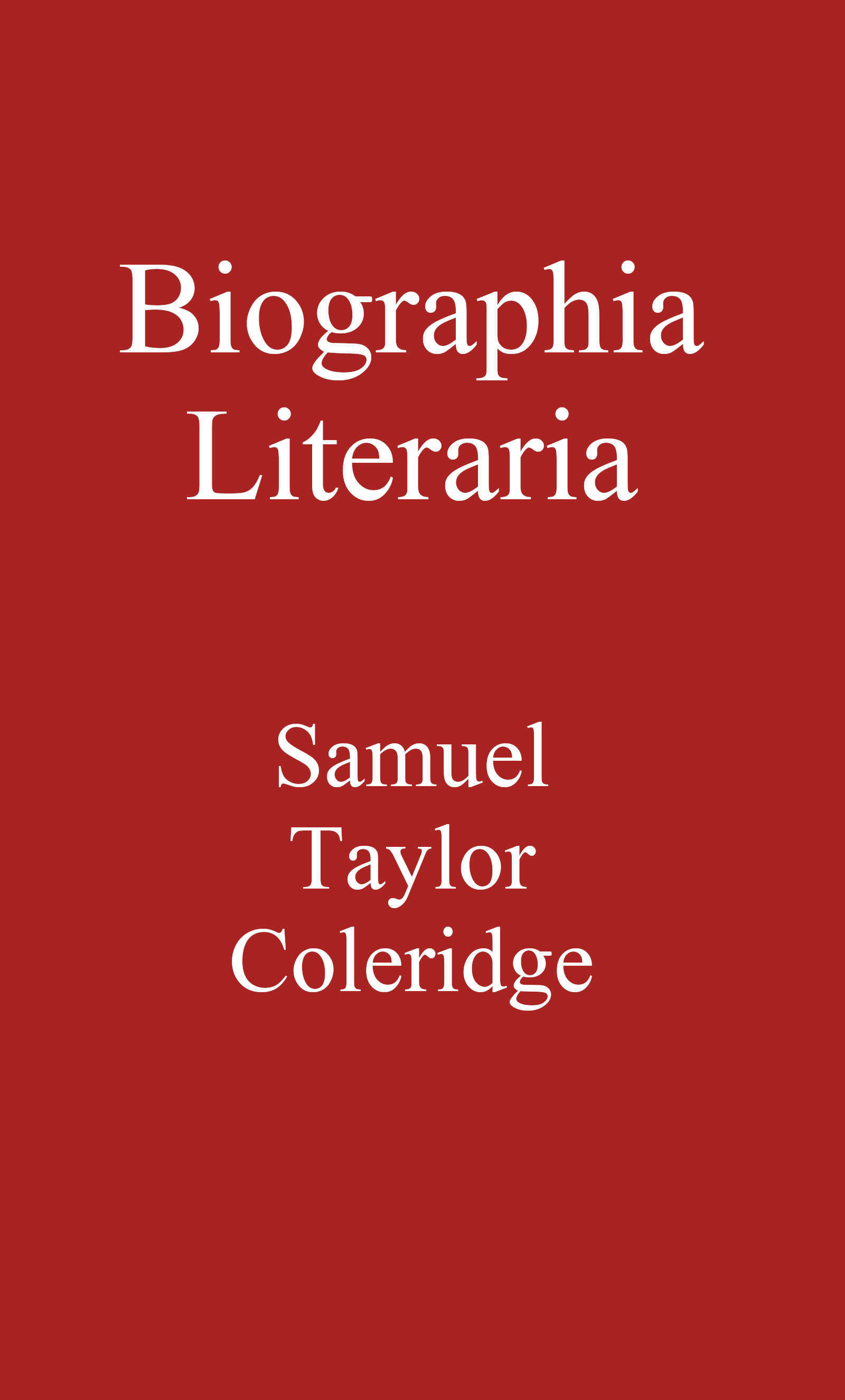 جلد کتاب Biographia Literaria