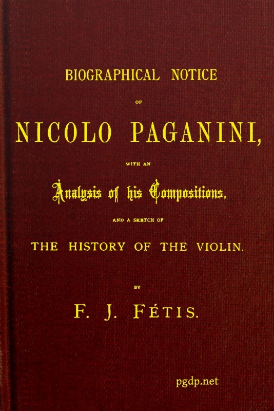 جلد کتاب Biographical Notice of Nicolo Paganini
