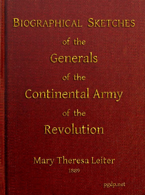 جلد کتاب Biographical Sketches of the Generals of the Continental Army of the Revolution