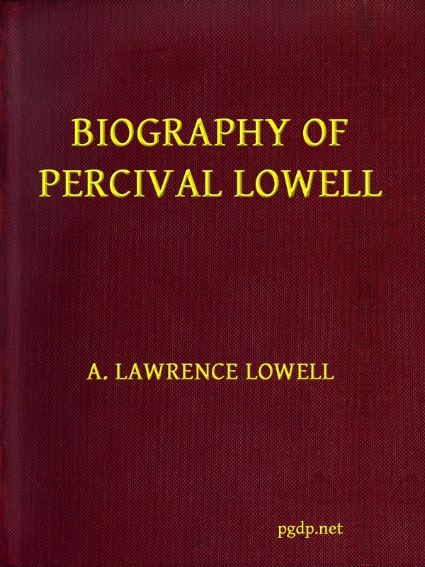 جلد کتاب Biography of Percival Lowell
