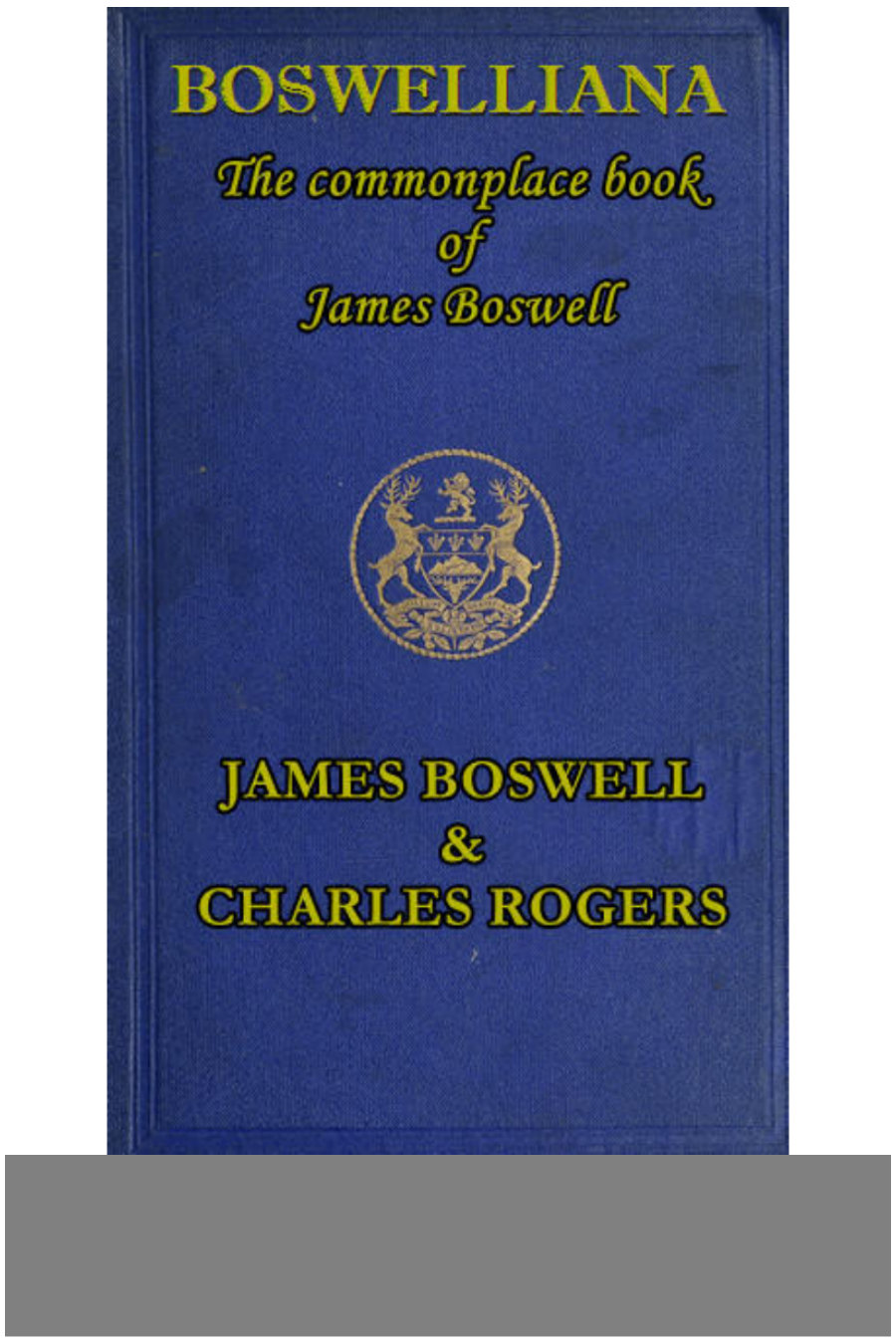 جلد کتاب Boswelliana: The Commonplace Book of James Boswell