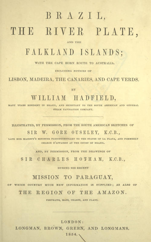 جلد کتاب Brazil, the River Plate, and the Falkland Islands