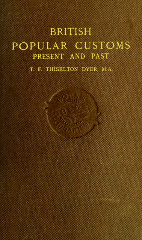 جلد کتاب British Popular Customs, Present and Past