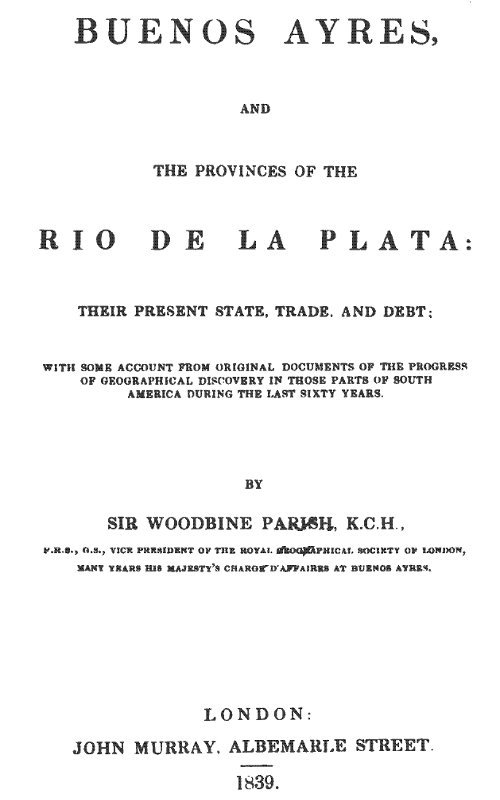 جلد کتاب Buenos Ayres and the Provinces of the Rio de La Plata
