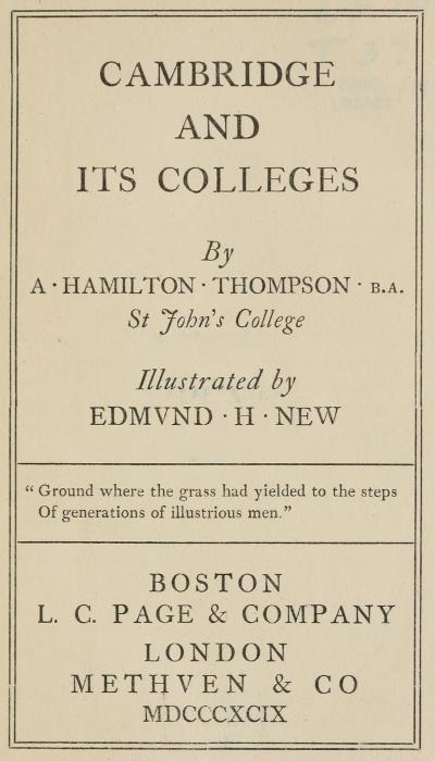 جلد کتاب Cambridge and Its Colleges