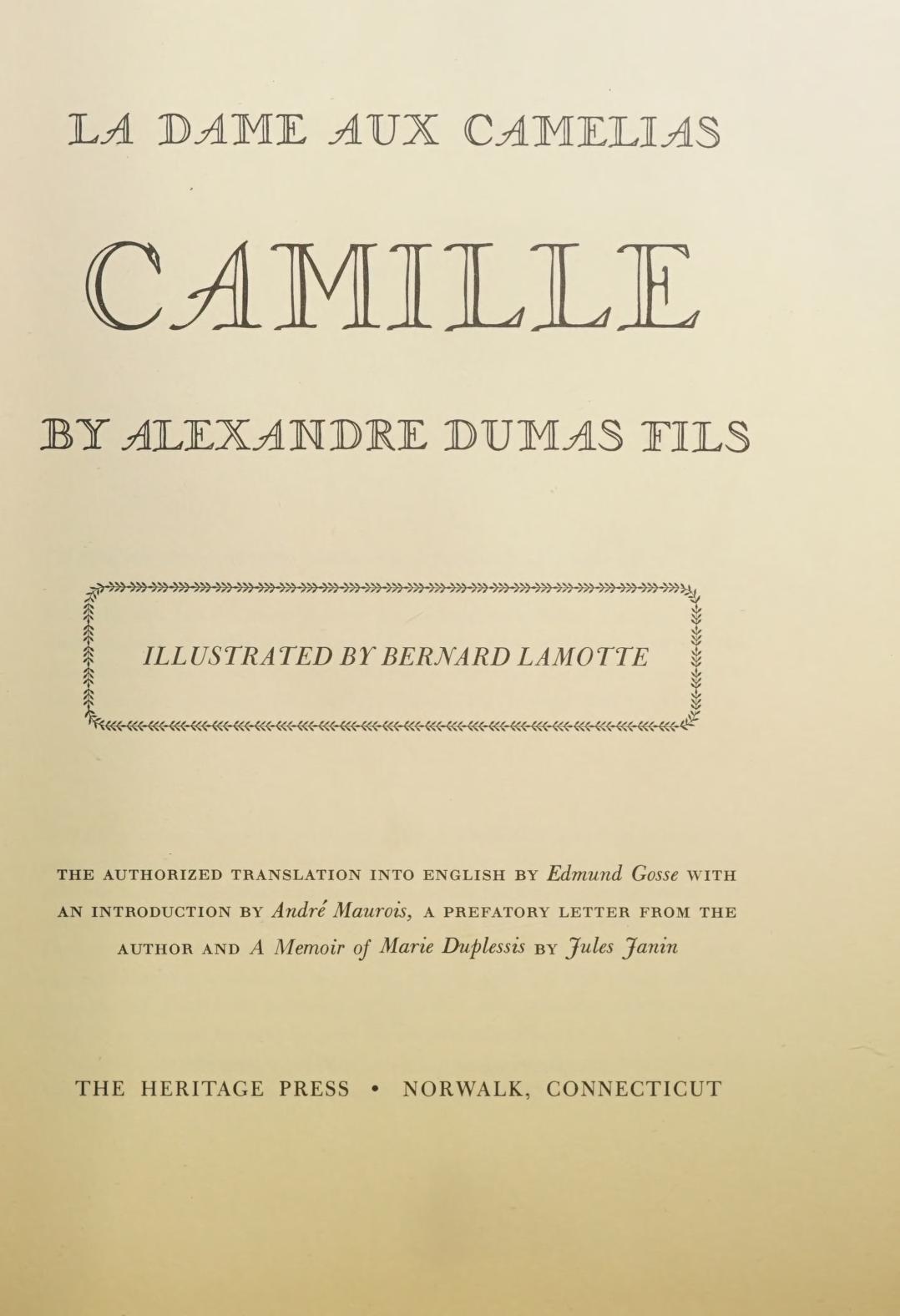 جلد کتاب Camille (La Dame aux Camélias)