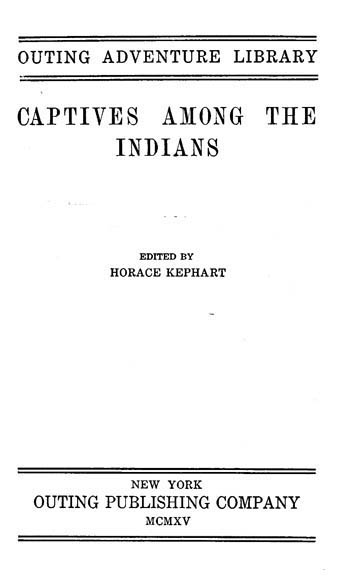 جلد کتاب Captives among the Indians