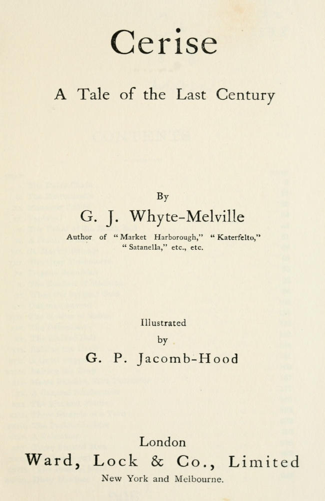 جلد کتاب Cerise: A Tale of the Last Century