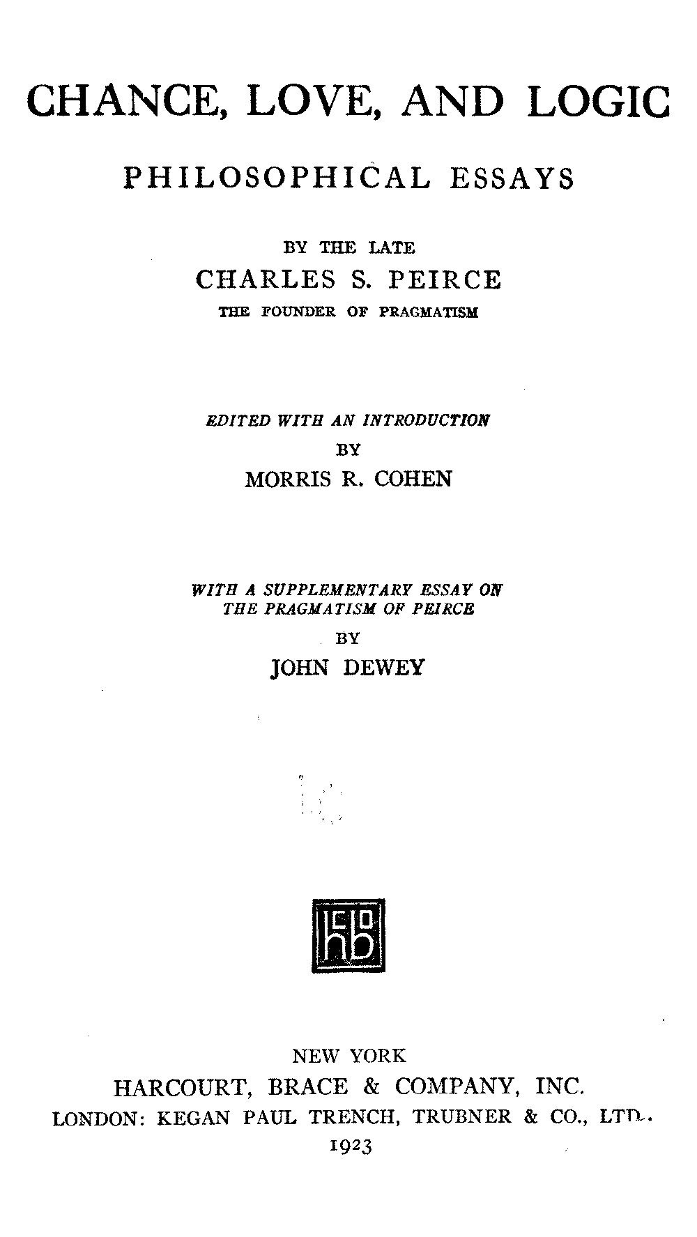 جلد کتاب Chance, Love, and Logic: Philosophical Essays