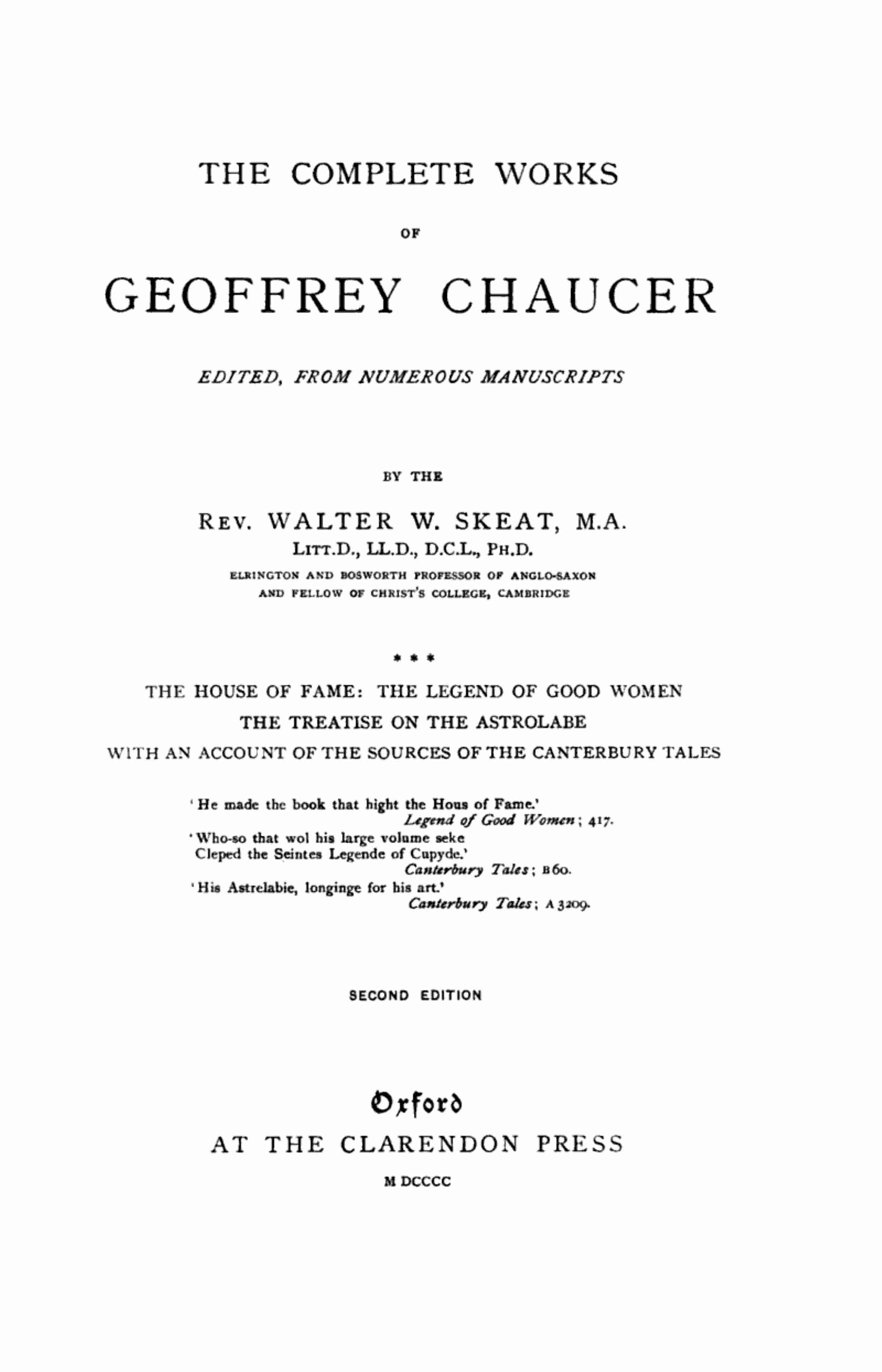 جلد کتاب Chaucer's Works, Volume 3