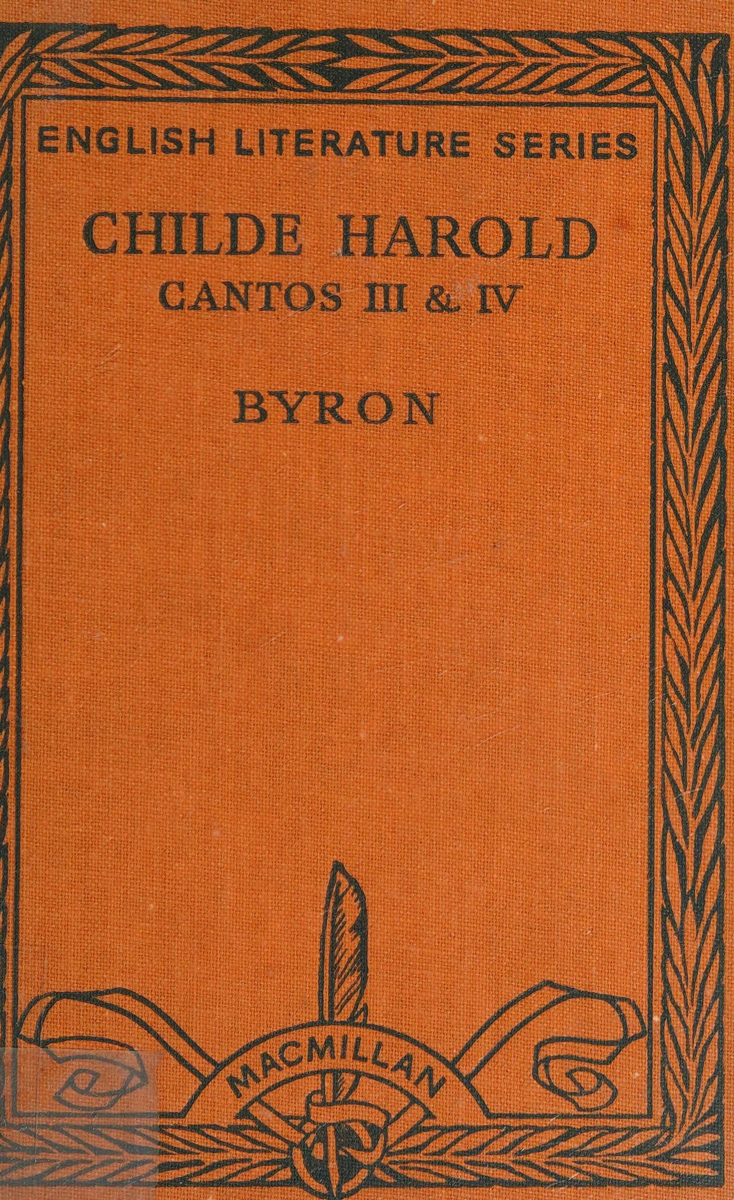 جلد کتاب Childe Harold's Pilgrimage