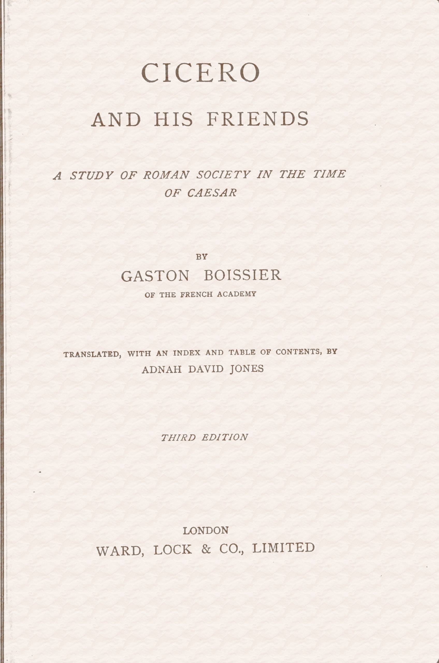 جلد کتاب Cicero and His Friends