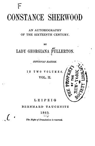 جلد کتاب Constance Sherwood: An Autobiography of the Sixteenth Century