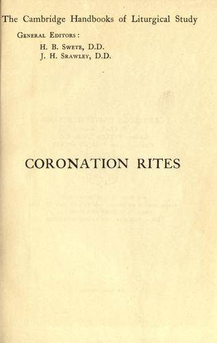 جلد کتاب Coronation Rites