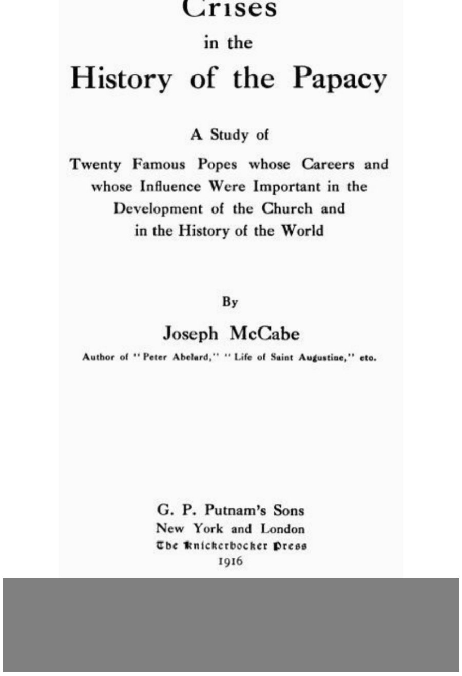جلد کتاب Crises in the History of the Papacy