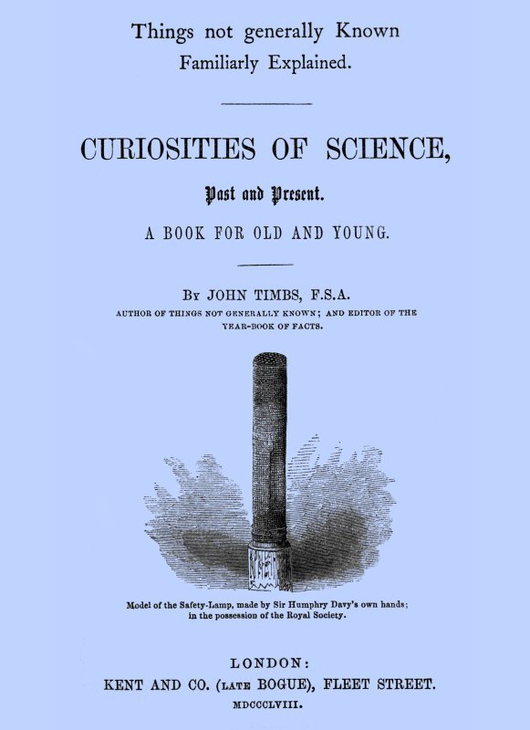 جلد کتاب Curiosities of Science, Past and Present