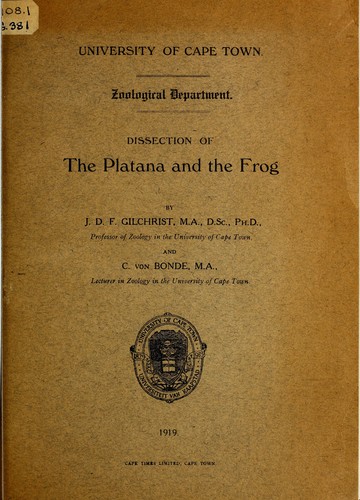 جلد کتاب Dissection of the Platana and the Frog