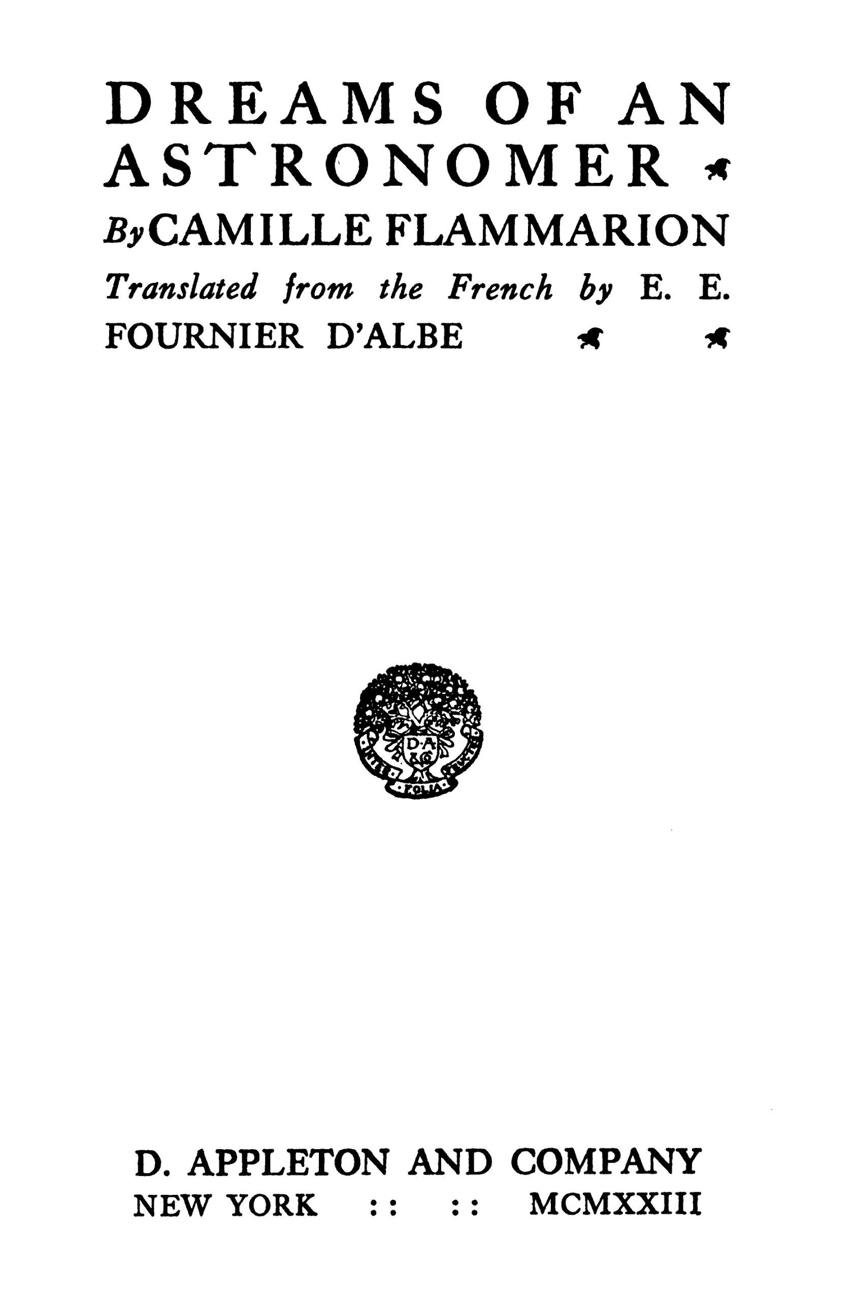جلد کتاب Dreams of an Astronomer