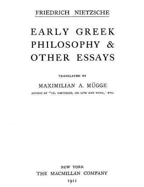 جلد کتاب Early Greek Philosophy & Other Essays