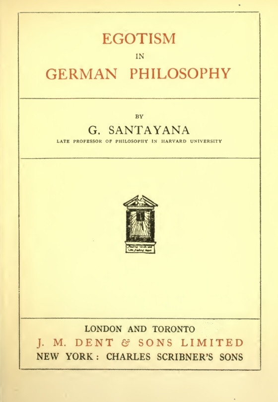 جلد کتاب Egotism in German Philosophy