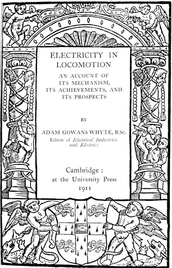 جلد کتاب Electricity in Locomotion