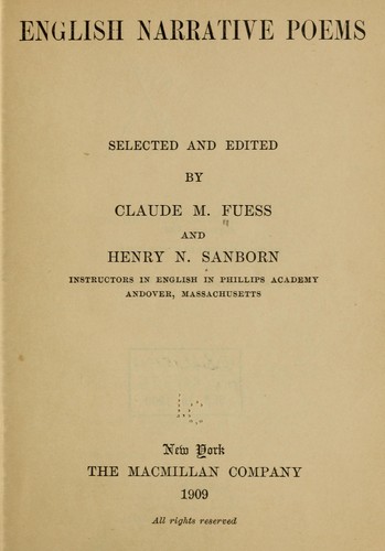جلد کتاب English Narrative Poems