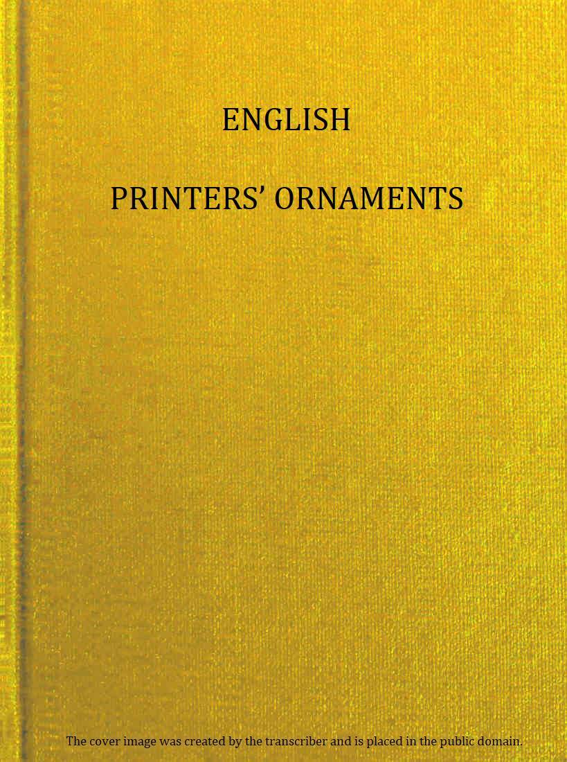 جلد کتاب English Printers' Ornaments