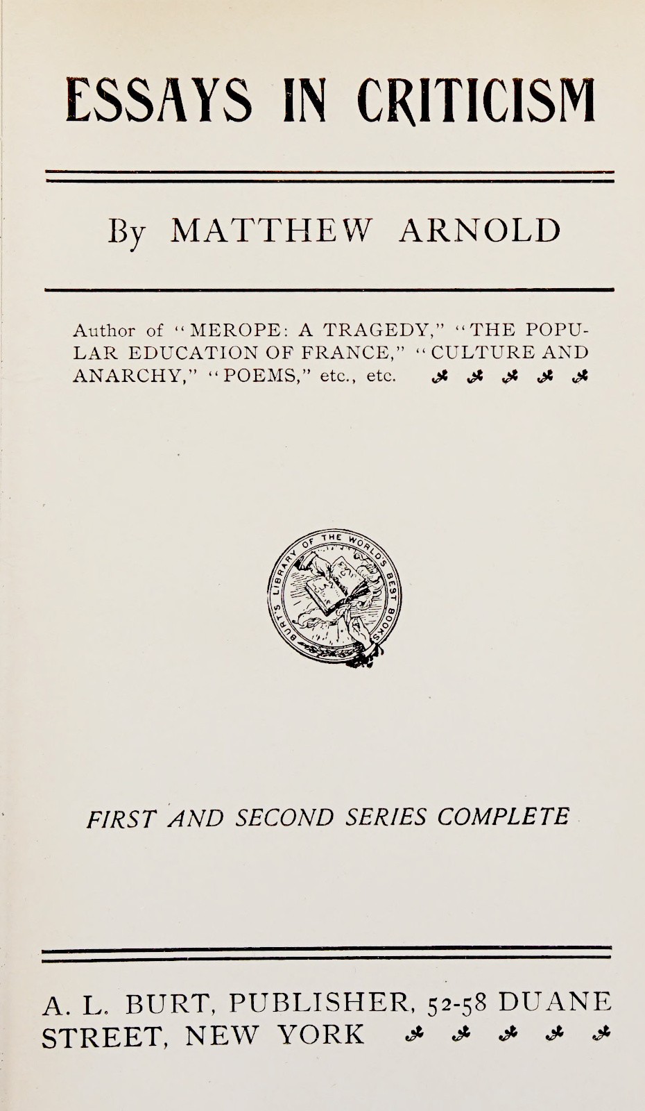 جلد کتاب Essays in Criticism: First and Second Series