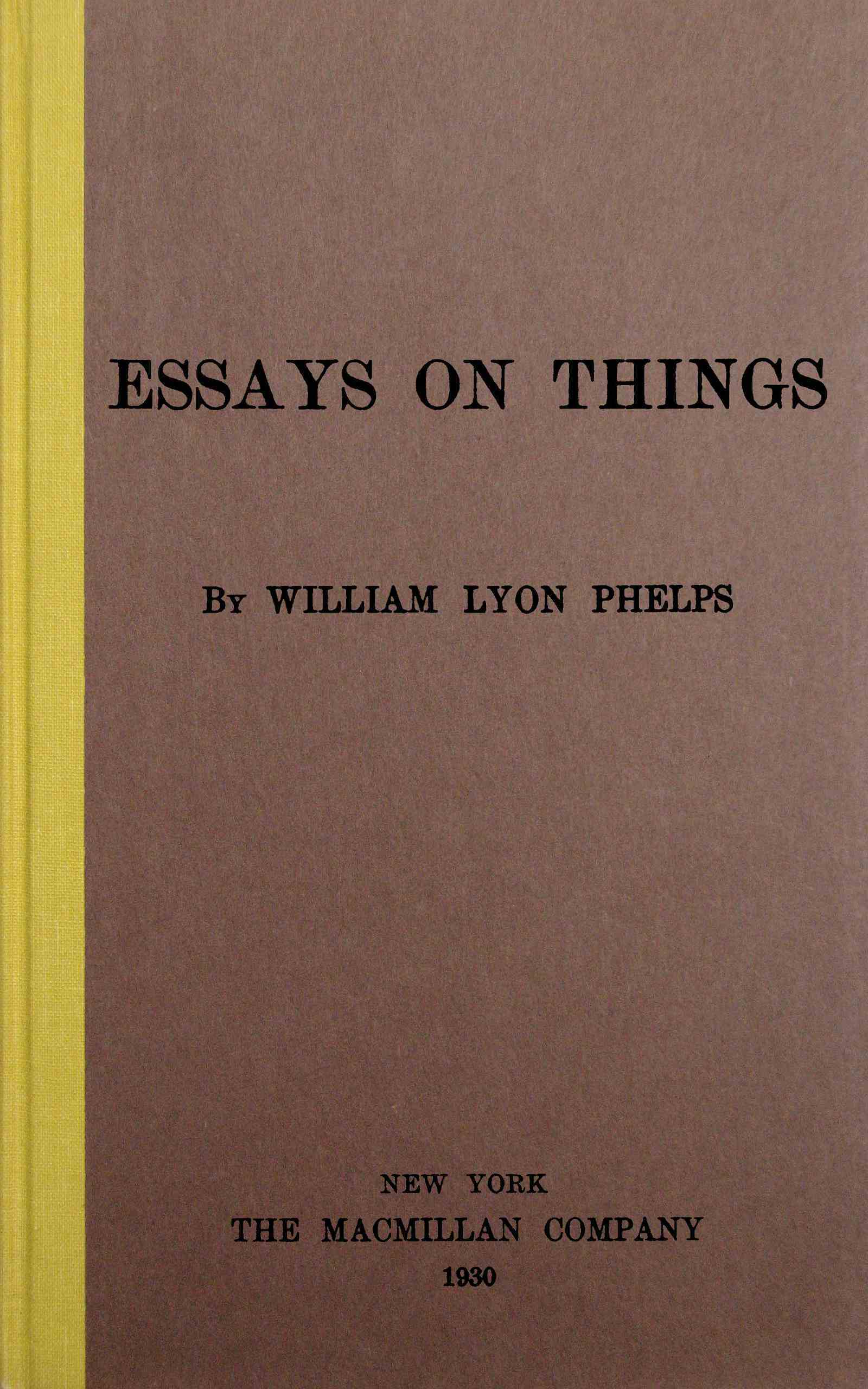 جلد کتاب Essays on things