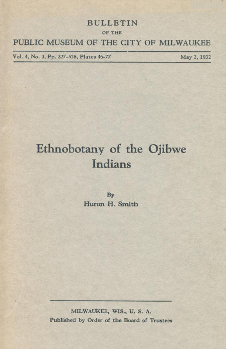 جلد کتاب Ethnobotany of the Ojibwe Indians
