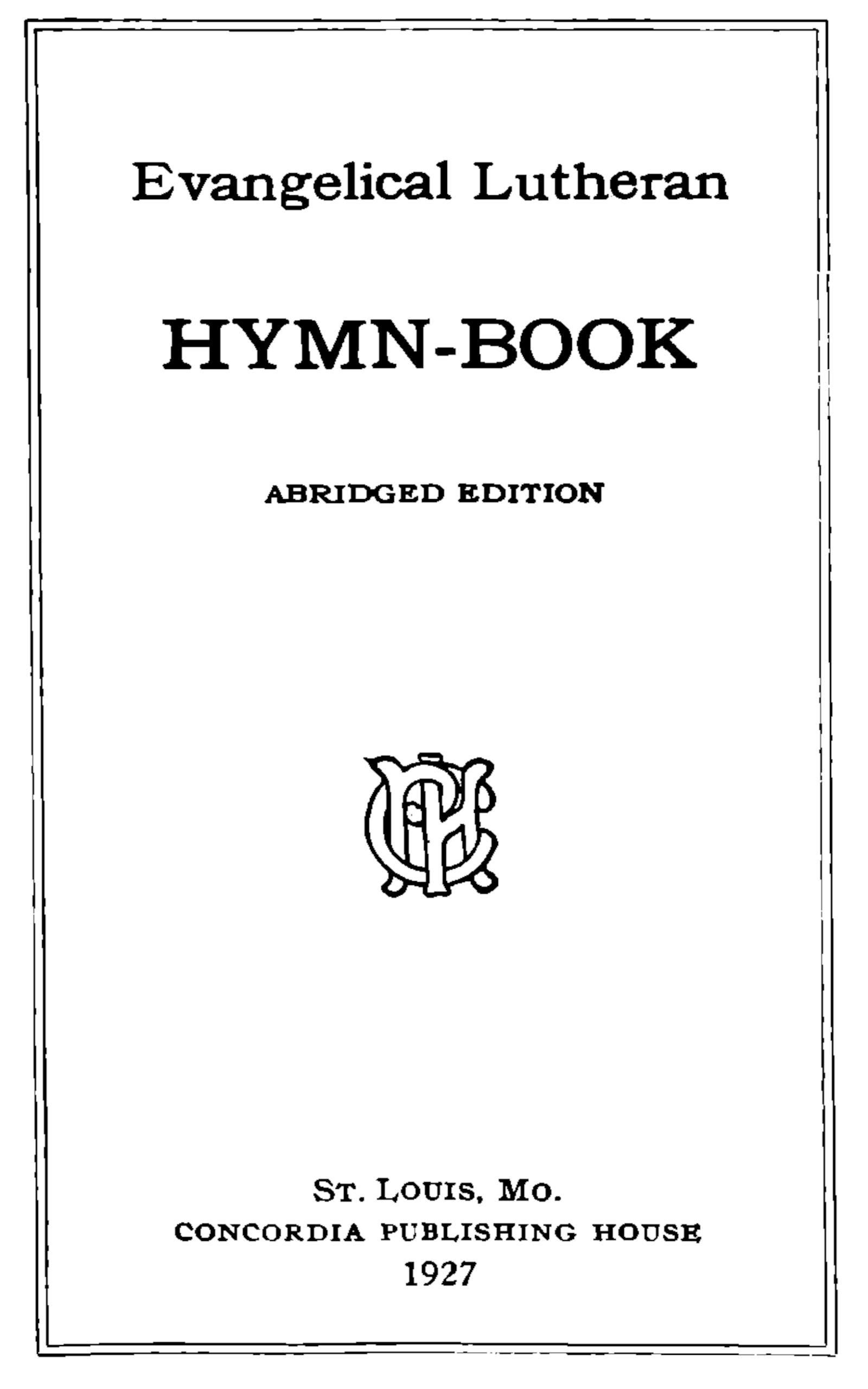 جلد کتاب Evangelical Lutheran hymn-book