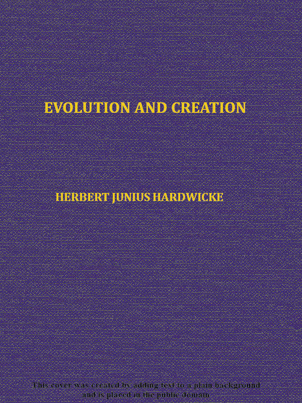 جلد کتاب Evolution and Creation